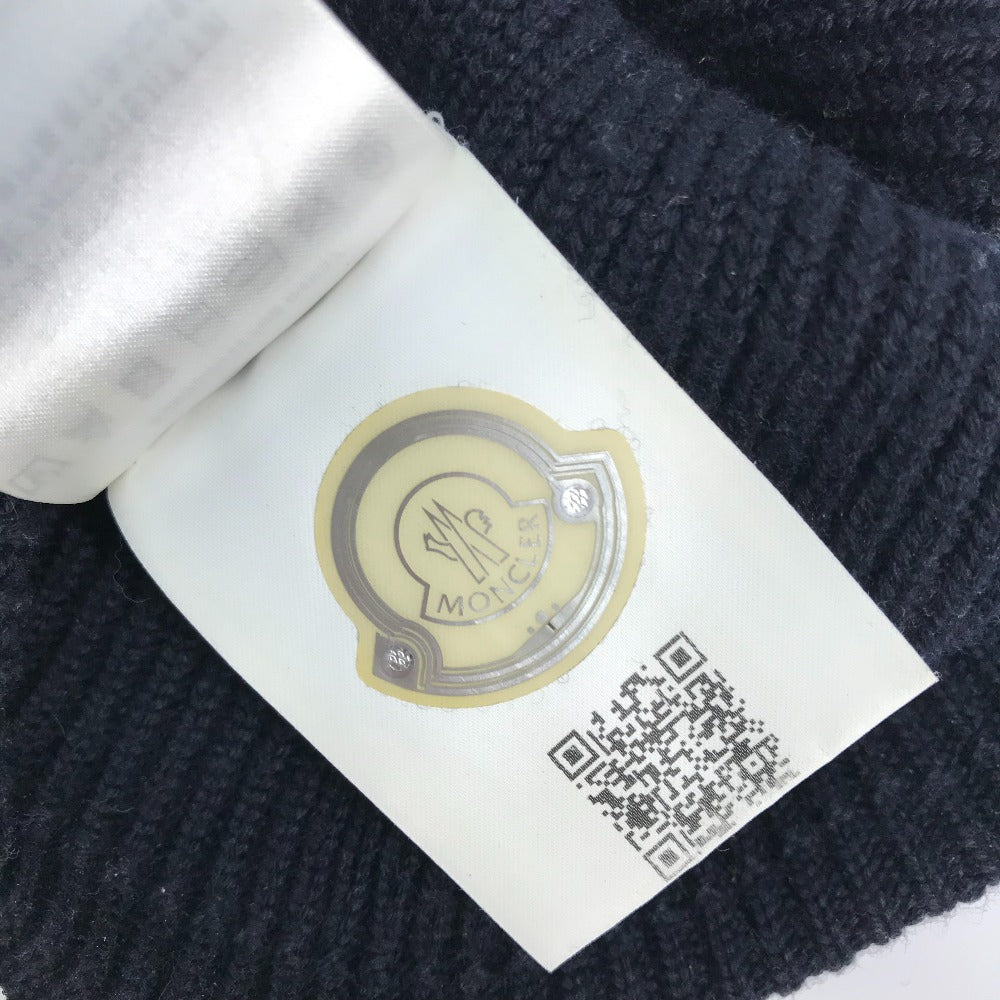 MONCLER ロゴ ワッペン ビーニー 帽子 ニット帽 ニットキャップ ニット ...