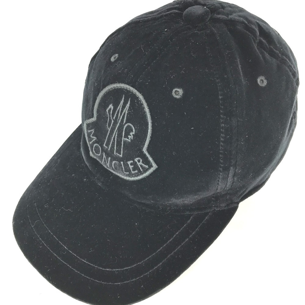 MONCLER ロゴ ベロア 帽子 キャップ帽 ベースボール キャップ コットン レディース - brandshop-reference