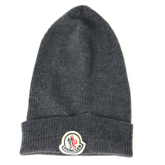 MONCLER ロゴ ワッペン ビーニー 帽子 ニット帽 ニットキャップ ニット帽 ウール メンズ - brandshop-reference