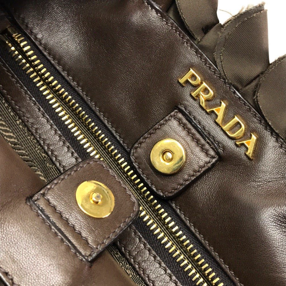 PRADA BN1728 ハンドバッグ フリル ナイロンキャンバス レディース