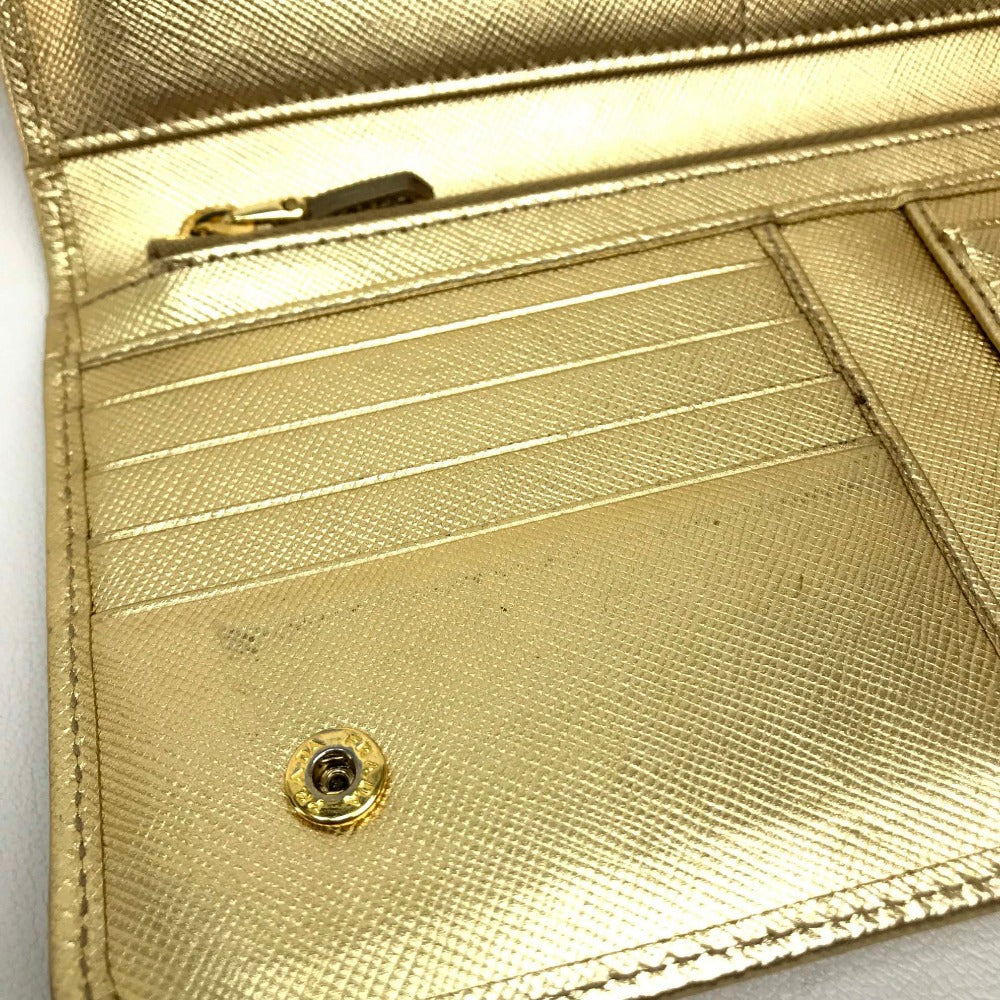 Prada Saffiano Wallet Ribbon Gold