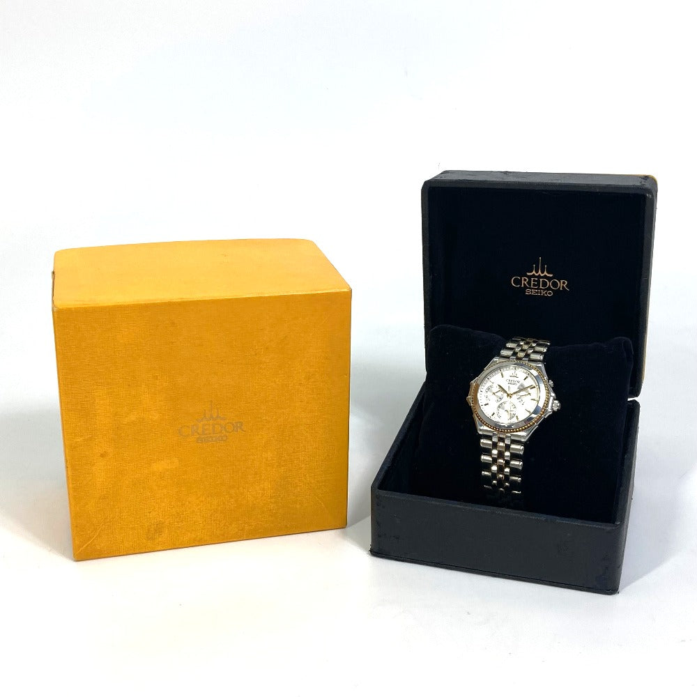 SEIKO 4S77-0A30 クレドール パシフィーク レトログラード 自動巻き デイデイト 腕時計 SS/YG メンズ |  brandshop-reference