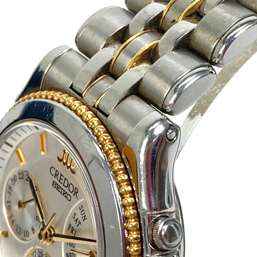 SEIKO 4S77-0A30 クレドール パシフィーク レトログラード 自動巻き デイデイト 腕時計 SS/YG メンズ - brandshop-reference