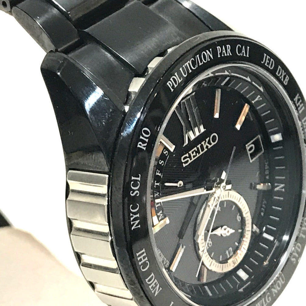 SEIKO SAGA113 ブライツ ワールドタイム ソーラー 腕時計 PVD メンズ - brandshop-reference