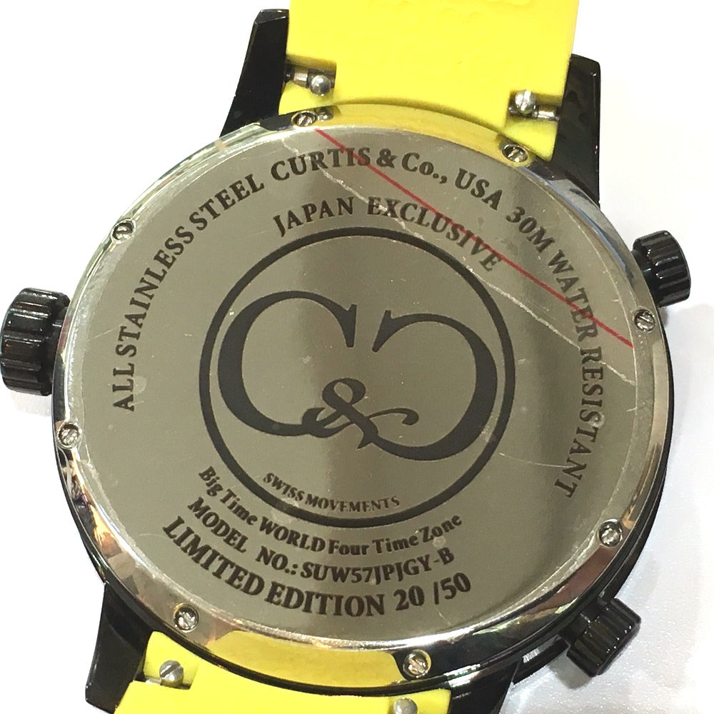 CURTIS & Co. SUW57JPJGY-B BIG Time WORLD クォーツ 腕時計 SS メンズ - brandshop-reference