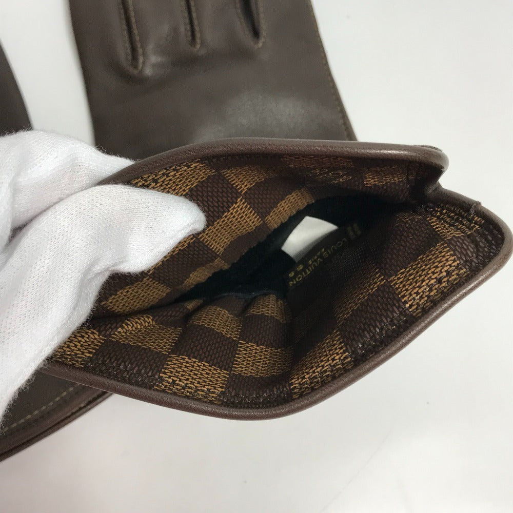 LOUIS VUITTON 内側ダミエ グローブ 手袋 レザー メンズ - brandshop-reference