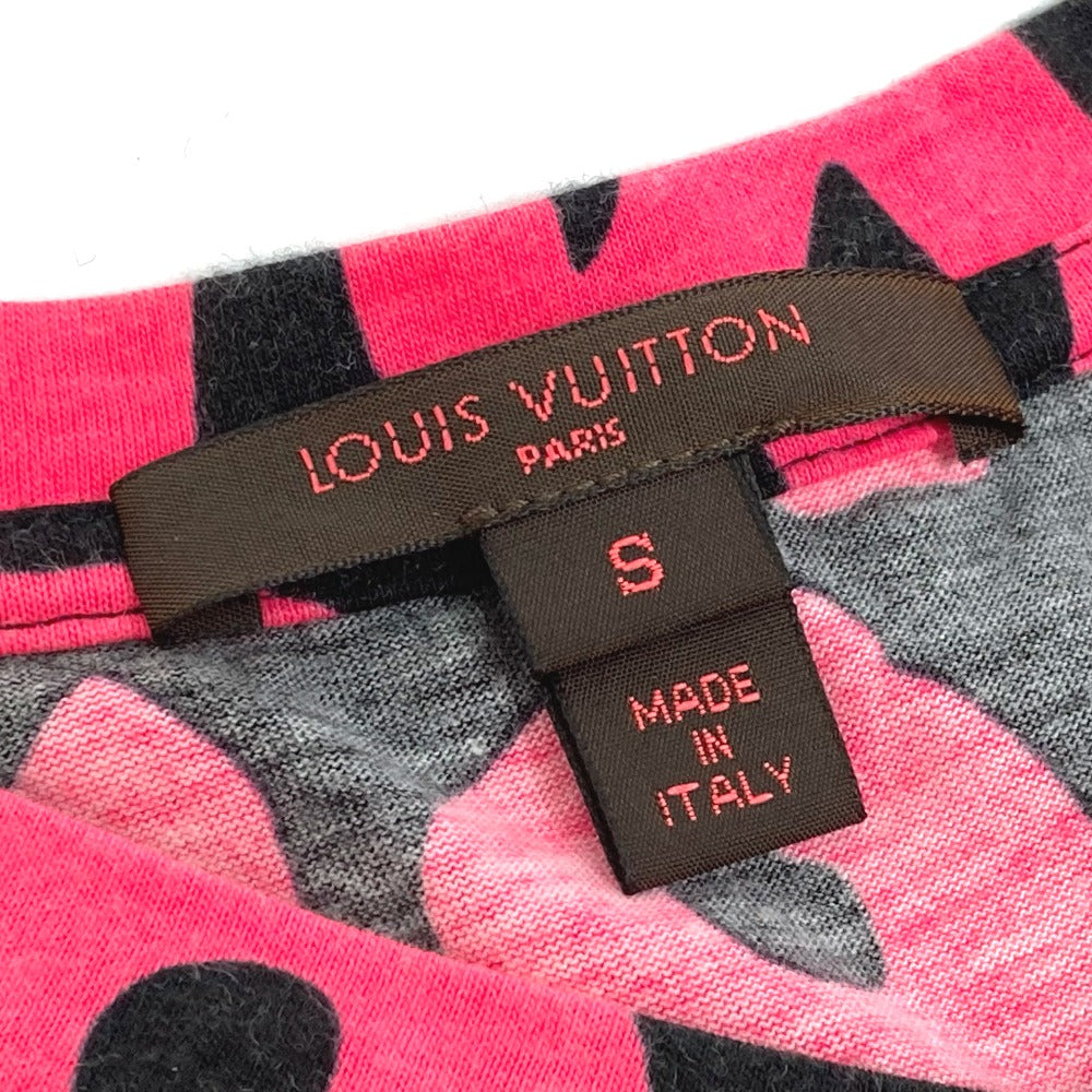 ルイヴィトン LOUIS VUITTON スティーブン スプラウス グラフィティ 半袖シャツ コットン ピンク×ブラック