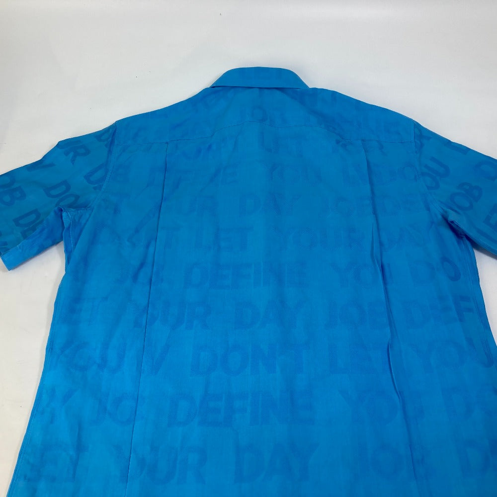 ルイヴィトン LOUIS VUITTON ショートスリーブトーナルレターシャツ 1A8XBN  トップス アパレル ボタン 半袖シャツ コットン ブルー