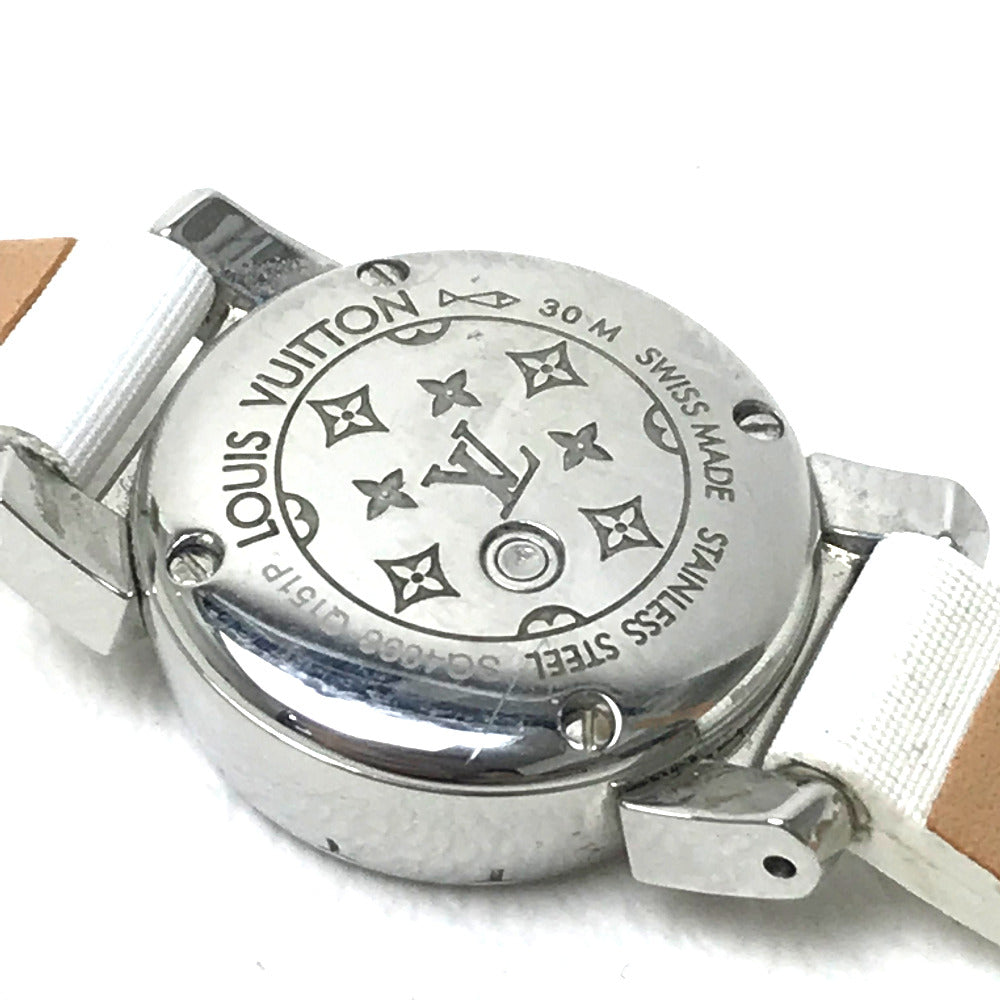 LOUIS VUITTON Q151P ラグダイヤ タンブール ビジュ クォーツ 腕時計 SS レディース