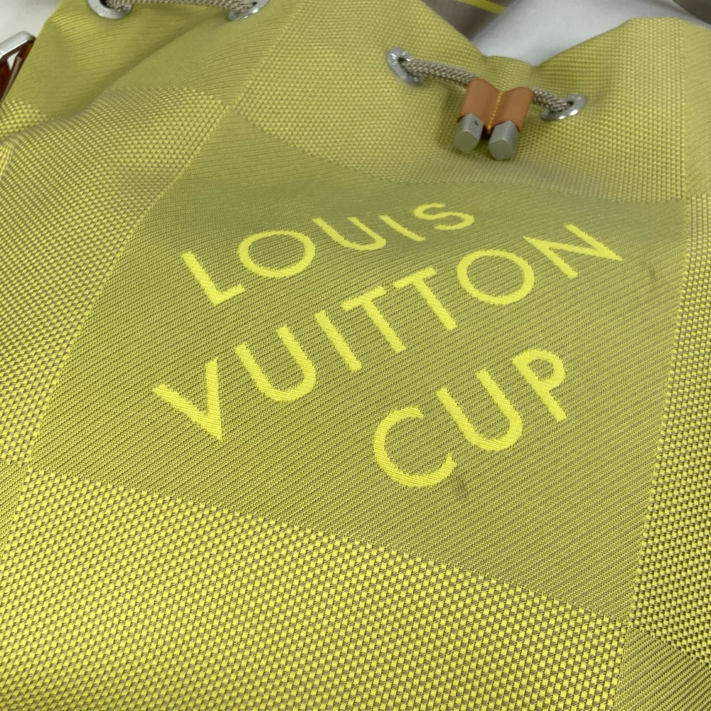 ルイヴィトン LOUIS VUITTON ボランティア M80635 LVカップ限定 ポーチ付き 巾着型 斜め掛け ショルダーバッグ ダミエジェアンキャンバス ライムイエロー イエロー