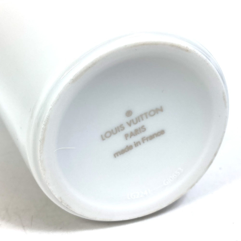 ルイヴィトン LOUIS VUITTON モノグラム カップ ルイ GI0653 インテリア コップ マグカップ スリーブ付き タンブラー 陶器 ホワイト 未使用