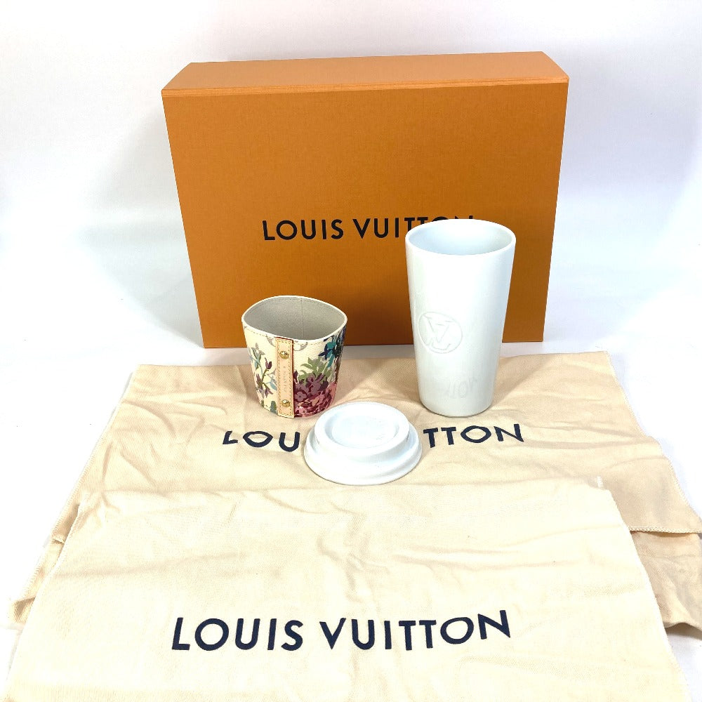 LOUIS VUITTON GI0801 フローラル・モノグラム カップ ルイ LV タペストリー インテリア コップ マグカップ スリーブ付き 食器 タンブラー 陶器 レディース - brandshop-reference