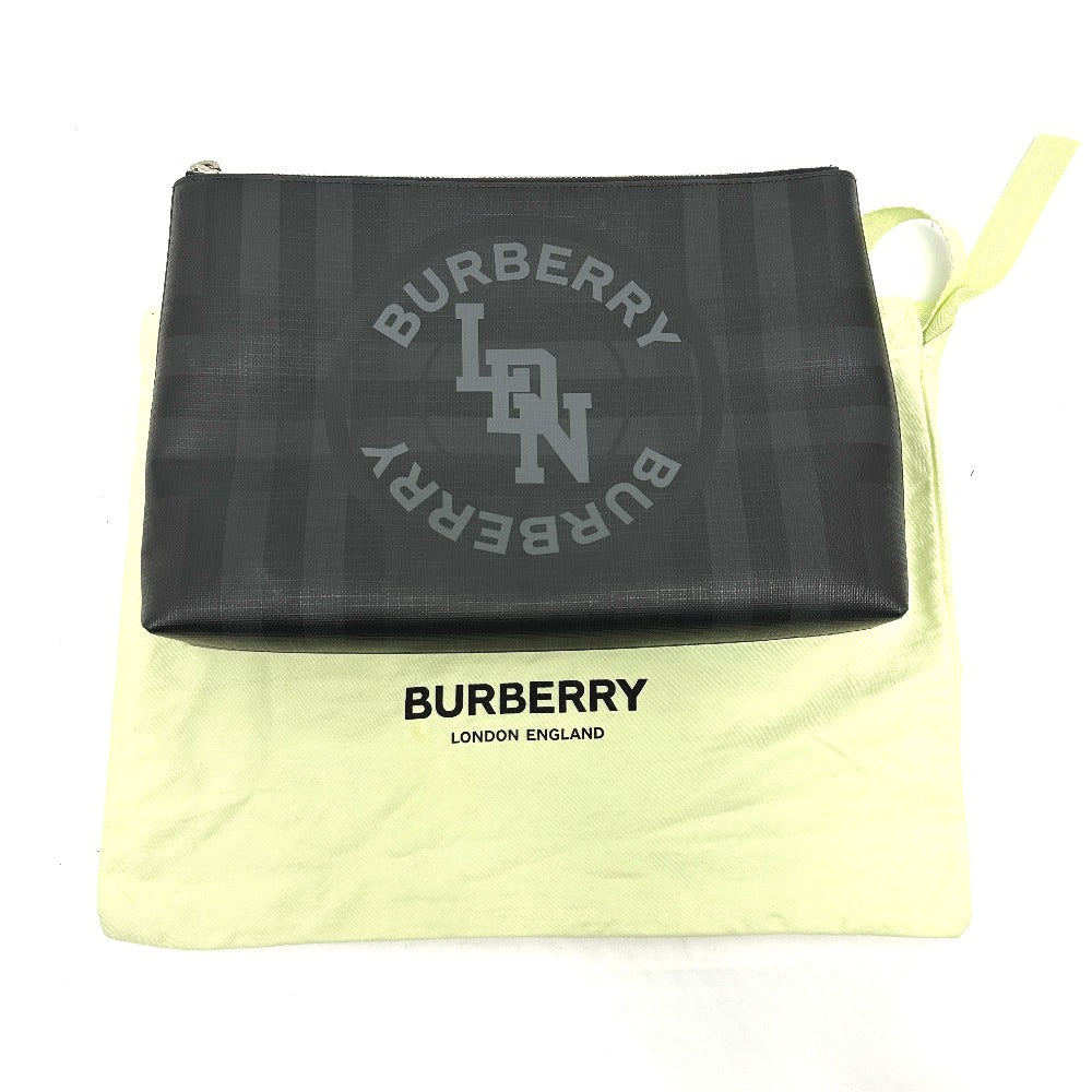 BURBERRY チェック LDN ロゴ ポーチ クラッチバッグ PVC メンズ - brandshop-reference