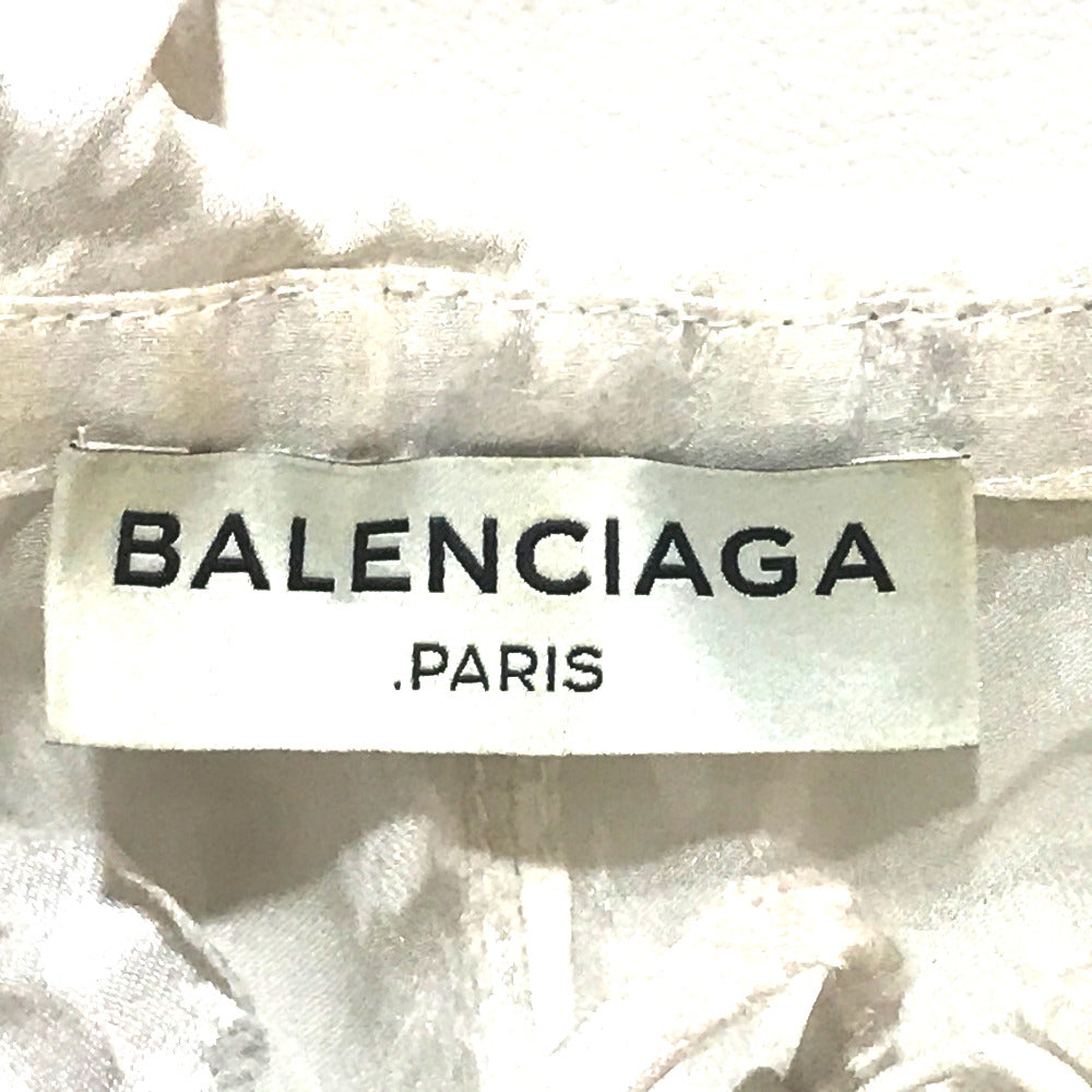 BALENCIAGA クリンクル加工 リボン トップス シアー ブラウス レーヨン