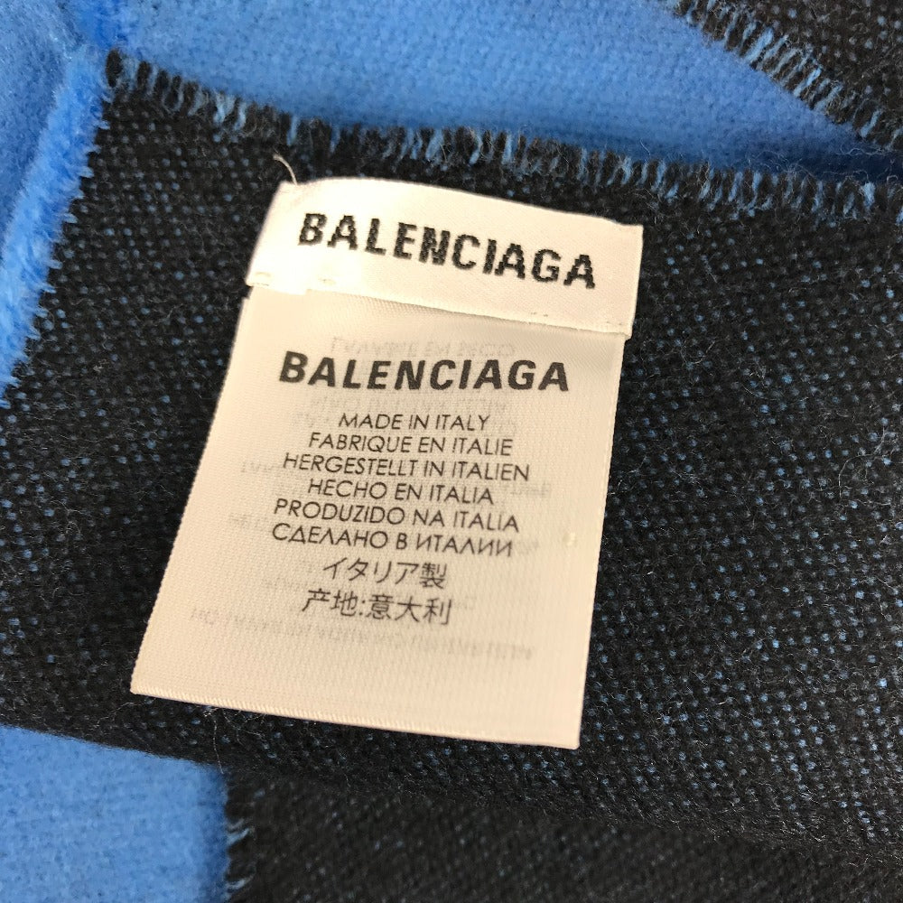 BALENCIAGA バイカラー ロゴ マフラー ウール メンズ - brandshop-reference