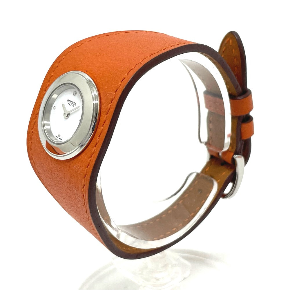 HERMES FG2.110 Foneable Man Shet Quartz Watch SS/Leather Belt