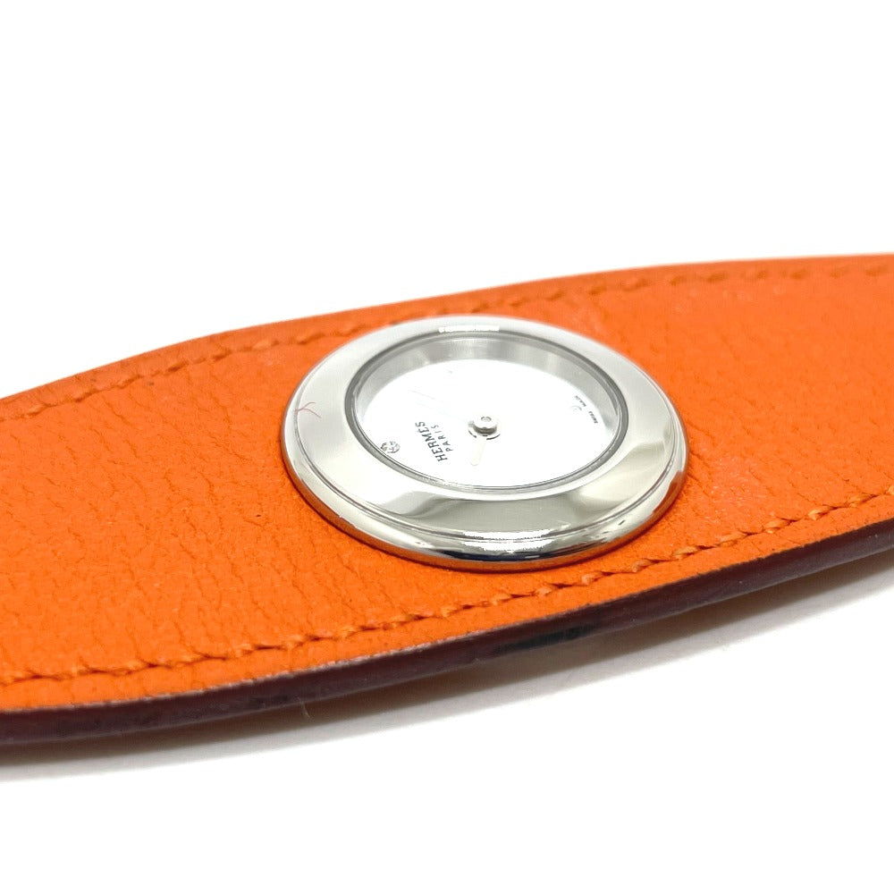 HERMES FG2.110 Foneable Man Shet Quartz Watch SS/Leather Belt