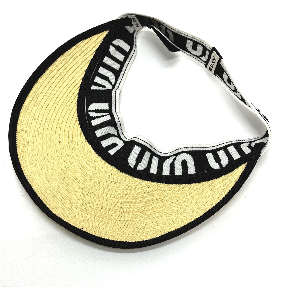 MIUMIU ロゴ 帽子 サンバイザー ストロー レディース | brandshop ...