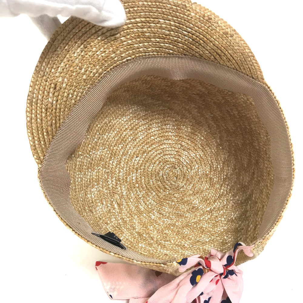 MIUMIU 5HC154 帽子 キャップ帽  リボン りぼん ストローキャップ 花柄 フラワー キャップ ストロー レディース - brandshop-reference