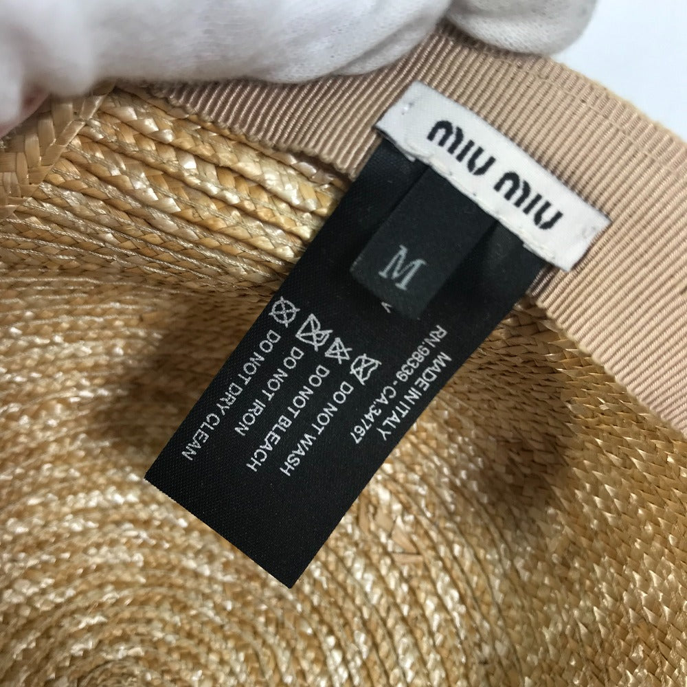 MIUMIU 5HC154 帽子 キャップ帽  リボン りぼん ストローキャップ 花柄 フラワー キャップ ストロー レディース - brandshop-reference