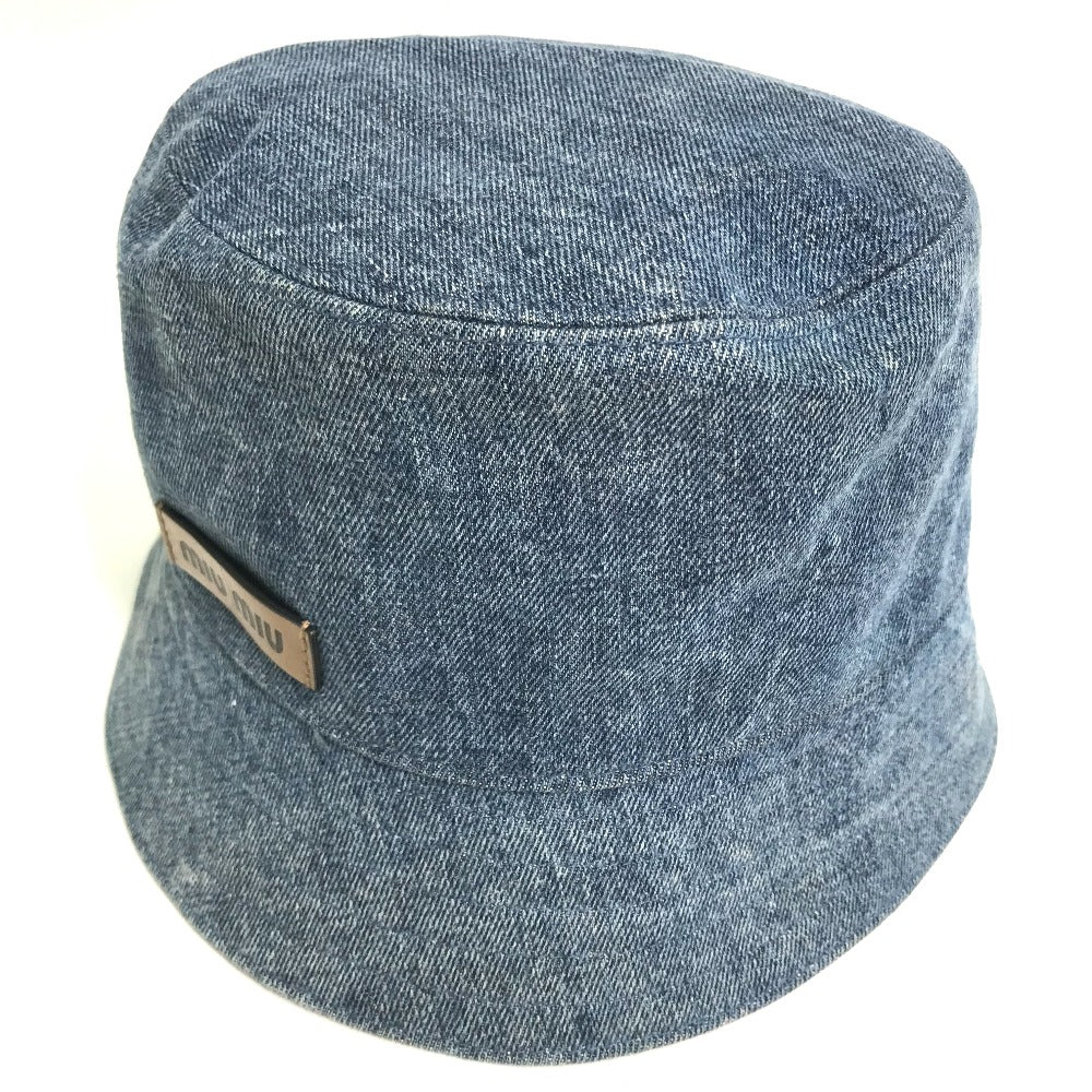 MIUMIU ハット帽 帽子 バケットハット ボブハット ロゴ デニム ハット コットン レディース - brandshop-reference