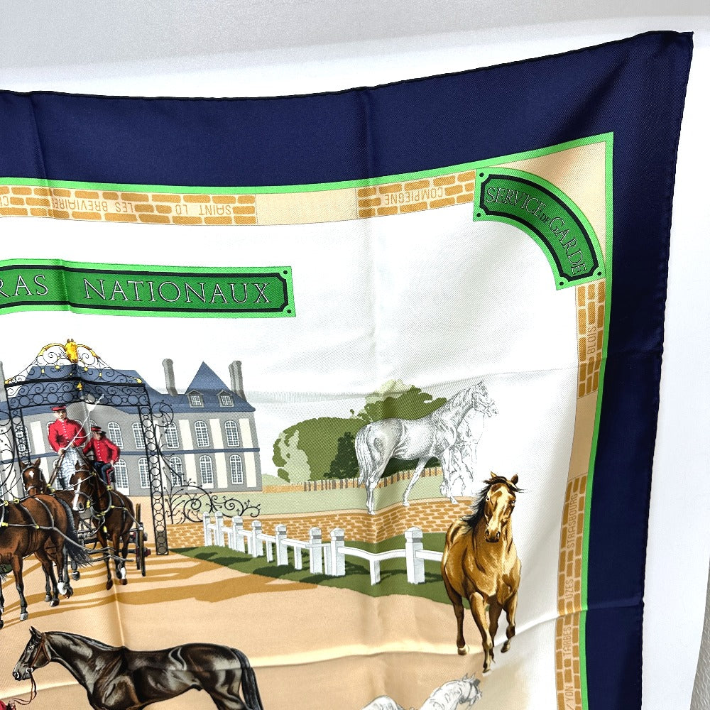 HERMES カレ90 LES HARAS NATIONAUX 国立種馬飼育場 スカーフ シルク レディース - brandshop-reference