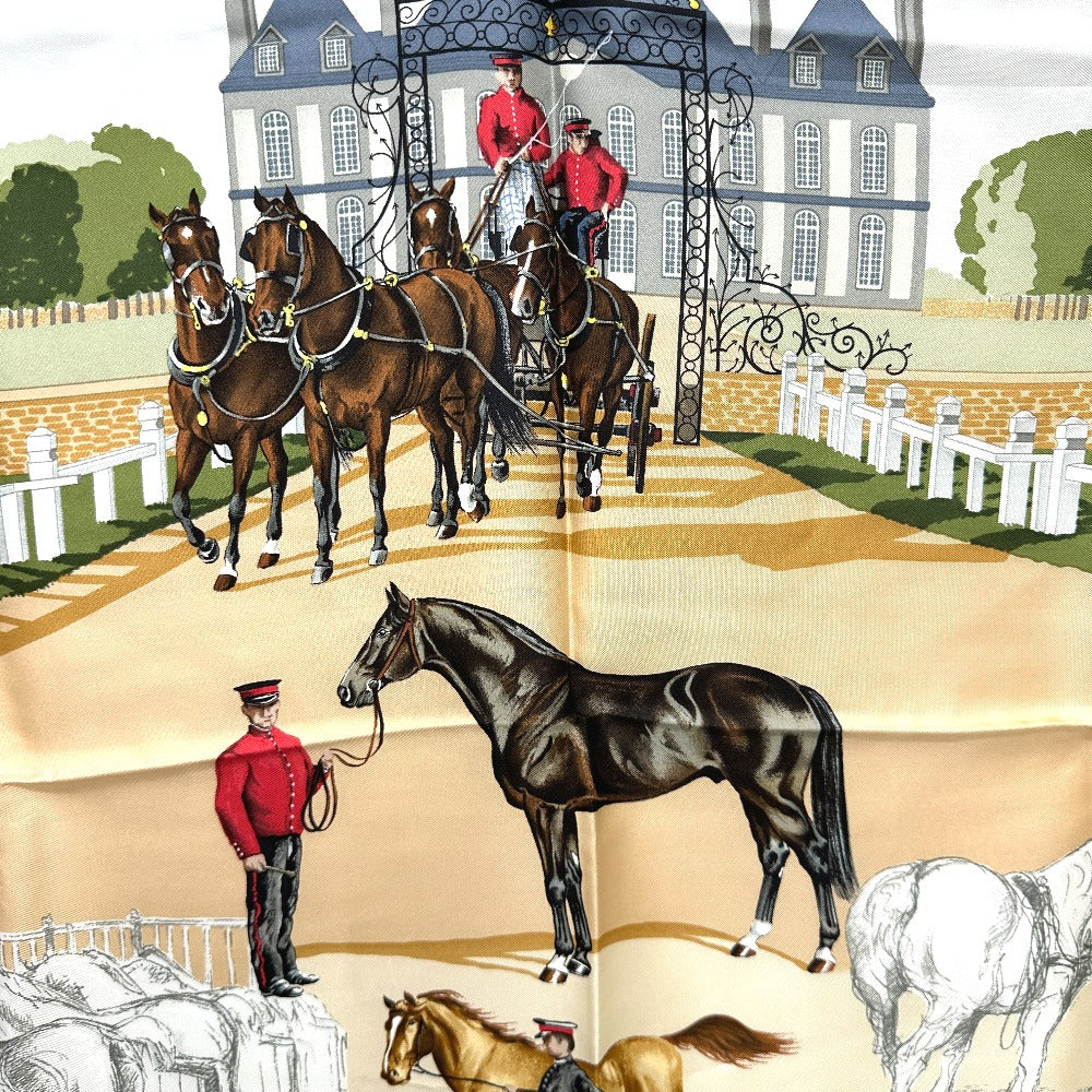 HERMES カレ90 LES HARAS NATIONAUX 国立種馬飼育場 スカーフ シルク レディース - brandshop-reference