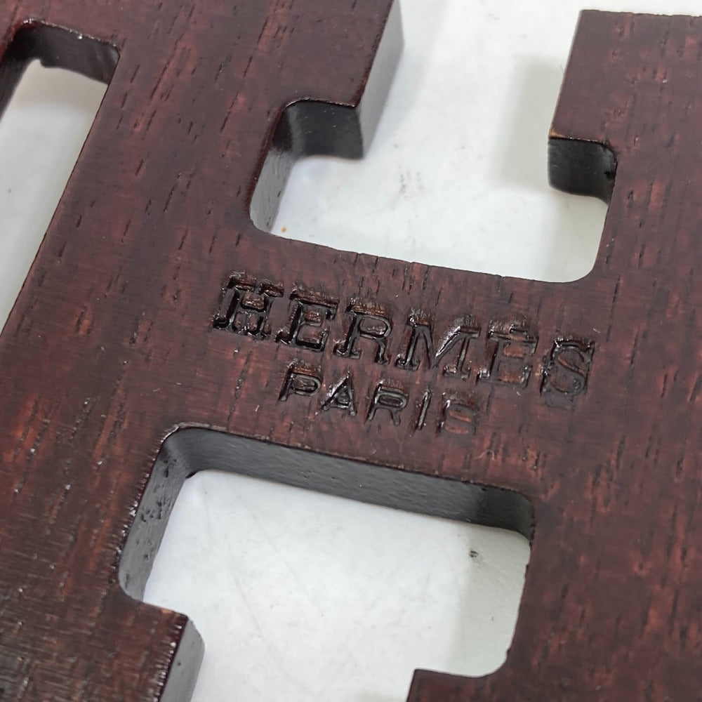 HERMES Hロゴ バックル バックル ウッド メンズ - brandshop-reference