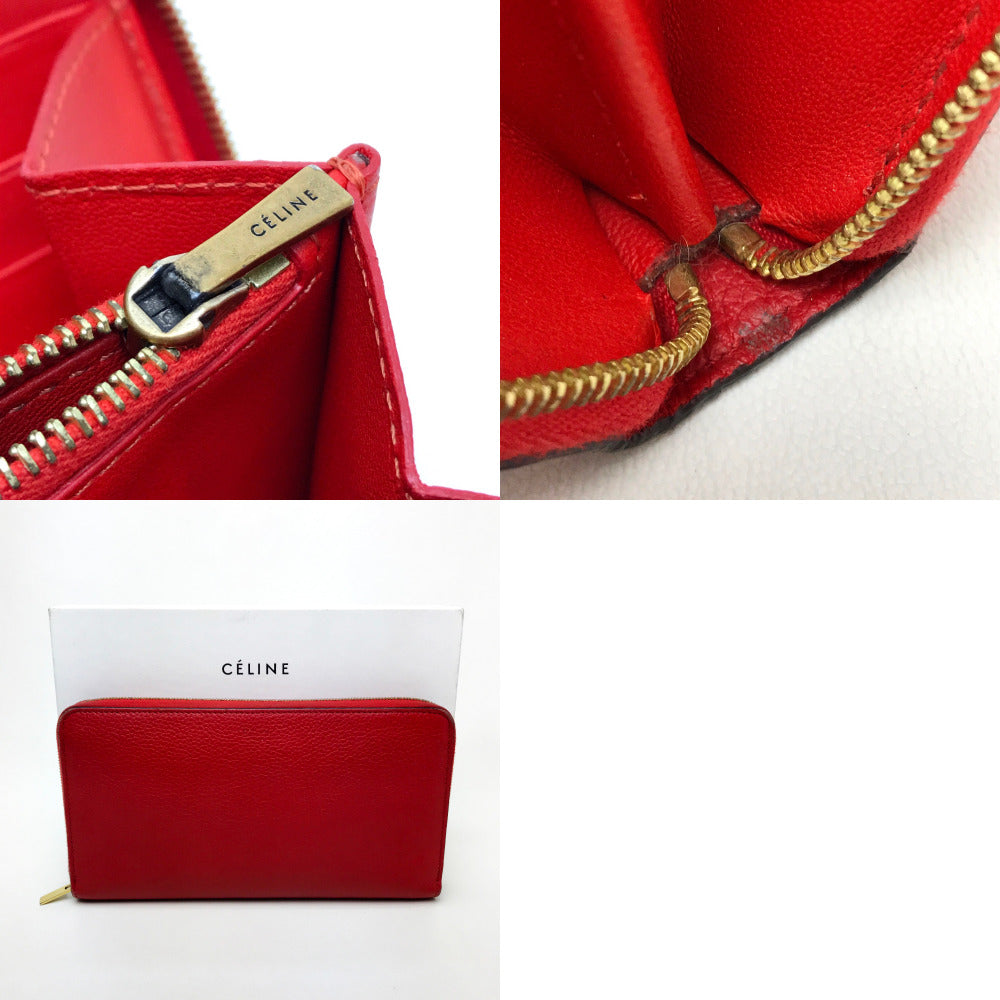 Celine round zipper long wallet with coin purse leather ladies