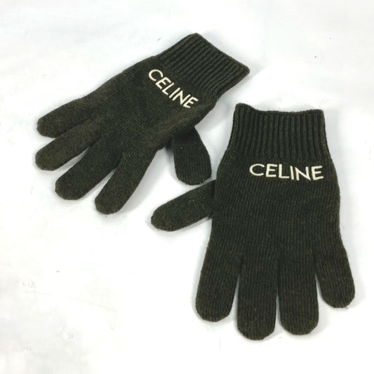 CELINE 2AC55588S ロゴ エンブロイダリー 手袋 グローブ ウール メンズ - brandshop-reference
