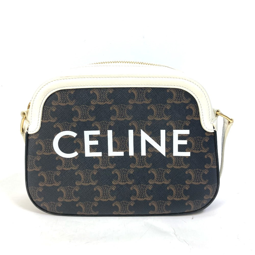 CELINE トリオンフ ロゴ 斜め掛け ポシェット カバン ショルダーバッグ キャンバス/レザー レディース - brandshop-reference