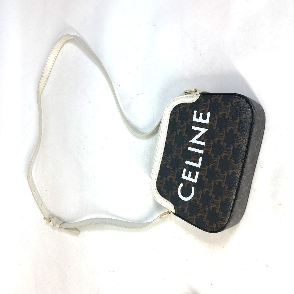 CELINE トリオンフ ロゴ 斜め掛け ポシェット カバン ショルダーバッグ キャンバス/レザー レディース - brandshop-reference