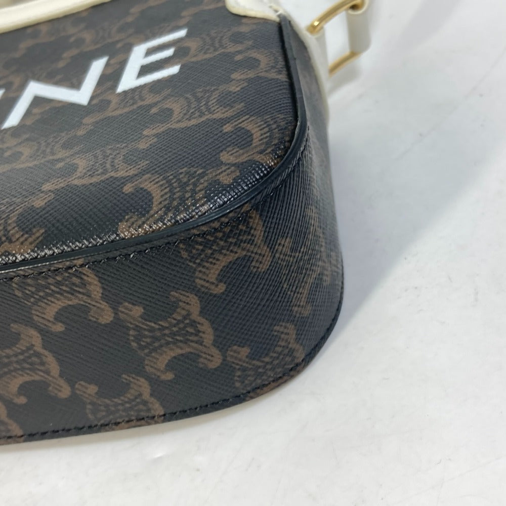 CELINE トリオンフ ロゴ 斜め掛け ポシェット カバン ショルダーバッグ キャンバス/レザー レディース - brandshop-reference