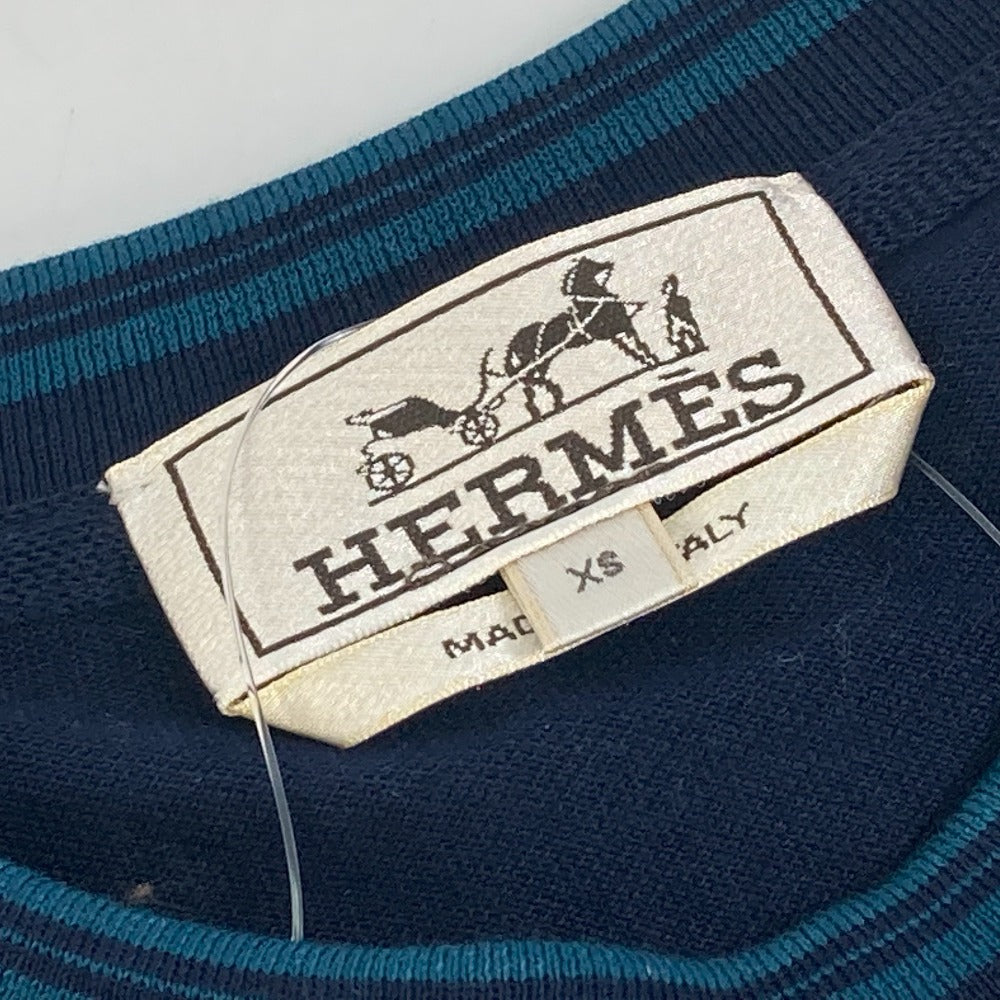 HERMES バイカラー ポケット付き H刺繍 トップス アパレル カットソー 半袖Ｔシャツ コットン メンズ - brandshop-reference