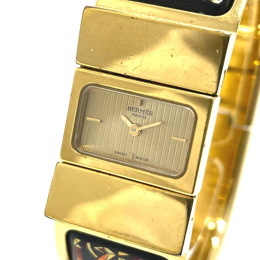 HERMES L01.201  ロケ エマイユ 七宝 クォーツ バングル 腕時計 メタル レディース - brandshop-reference