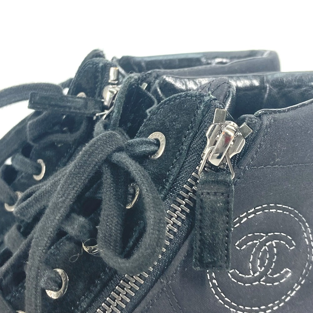 CHANEL G30617 靴 シューズ チャック CC ココマーク キルティング ハイカット スニーカー キャンバス レディース - brandshop-reference