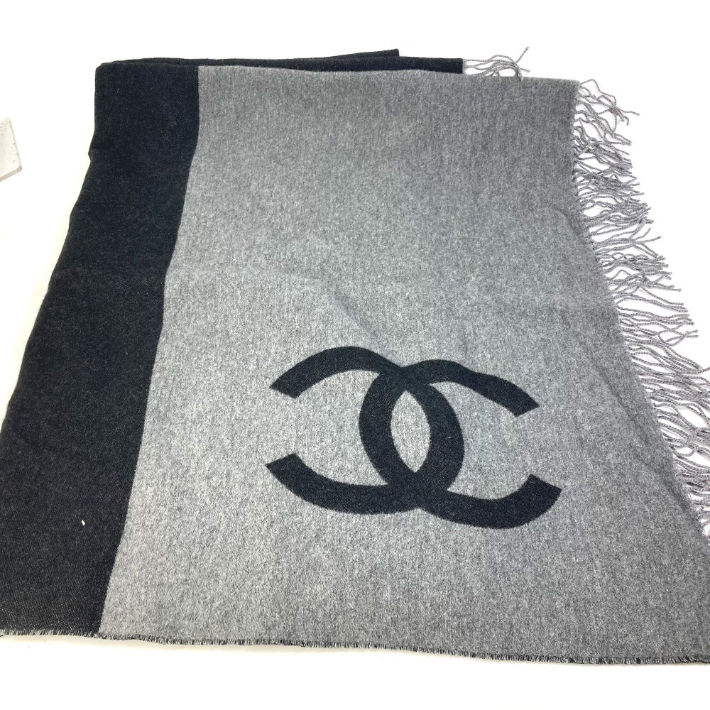 CHANEL 19B CC ココマーク フリンジ 大判 毛布 インテリア ブランケット ウール/カシミヤ レディース - brandshop-reference