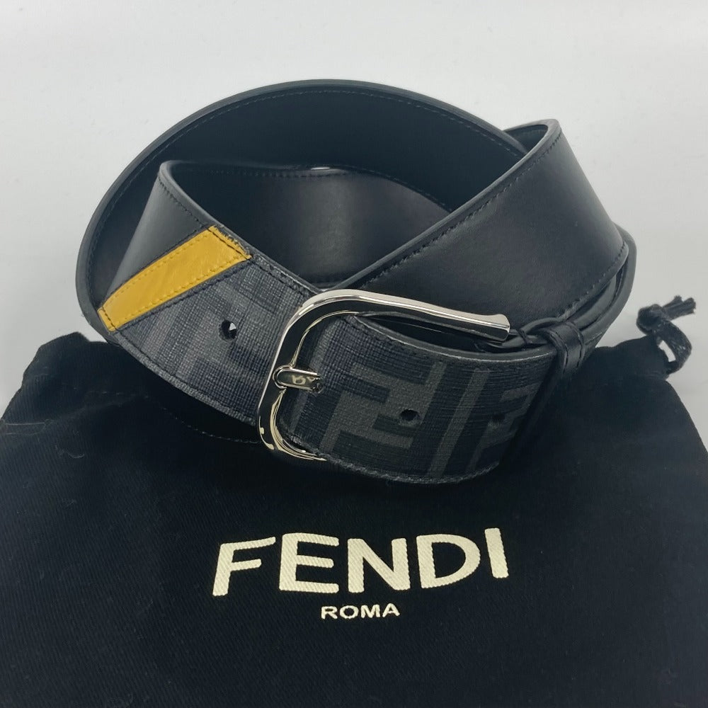 FENDI ズッカ ストライプ ベルト レザー メンズ - brandshop-reference