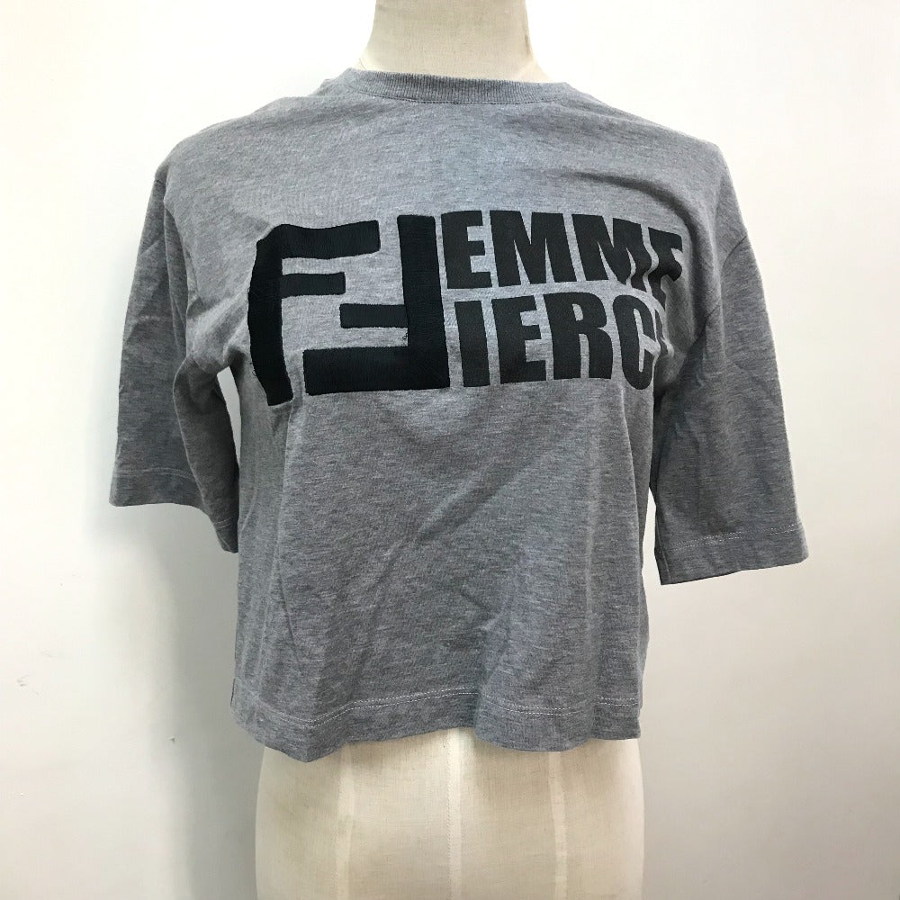 FENDI FS7183 ロゴ ショート丈 半袖Ｔシャツ コットン レディース