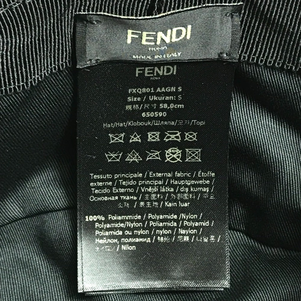 FENDI FXQ801 カーリグラフィ バケットハット 帽子 ハット ナイロン ユニセックス - brandshop-reference