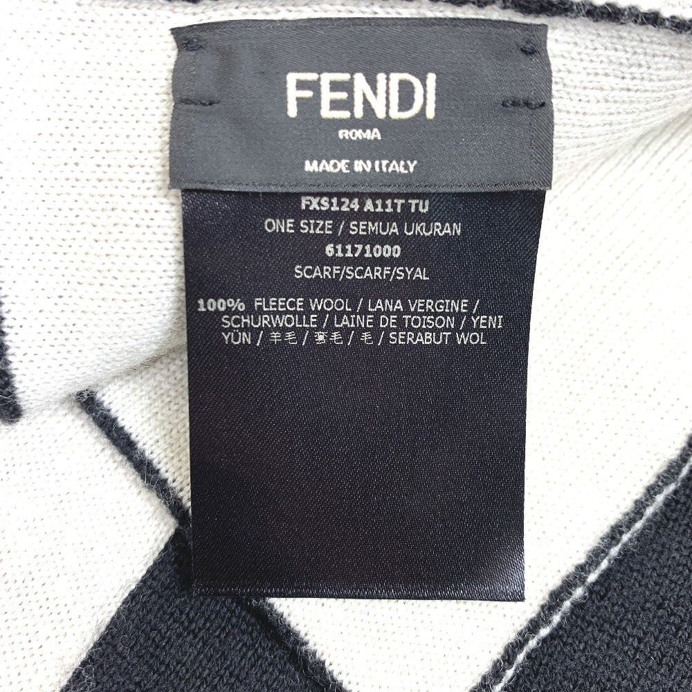 FENDI FXS124 バイカラー ロゴ スカーフ マフラー ウール ユニセックス - brandshop-reference