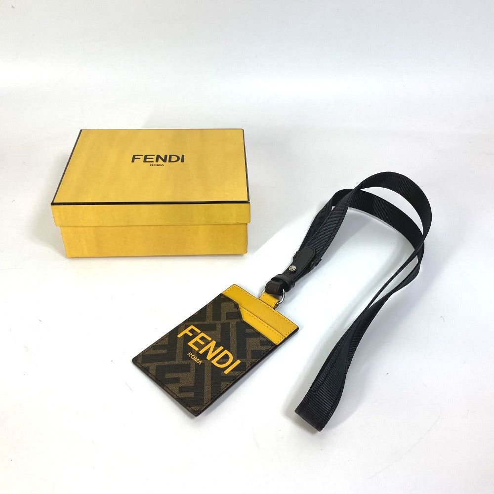 FENDI 7M0335 FENDICARD HOLDER WITH STRAP ロゴ ズッカ ショルダーストラップ付 パスケース カードケース レザー レディース - brandshop-reference