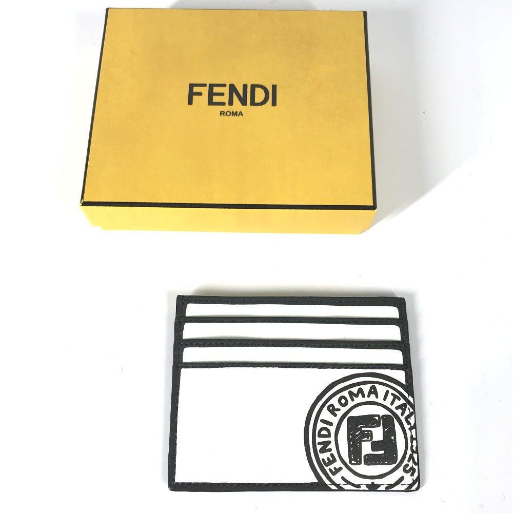 FENDI 7M016 ジョシュア ヴィーダス Joshua Videsコラボ 名刺入れ パスケース カードケース レザー メンズ - brandshop-reference