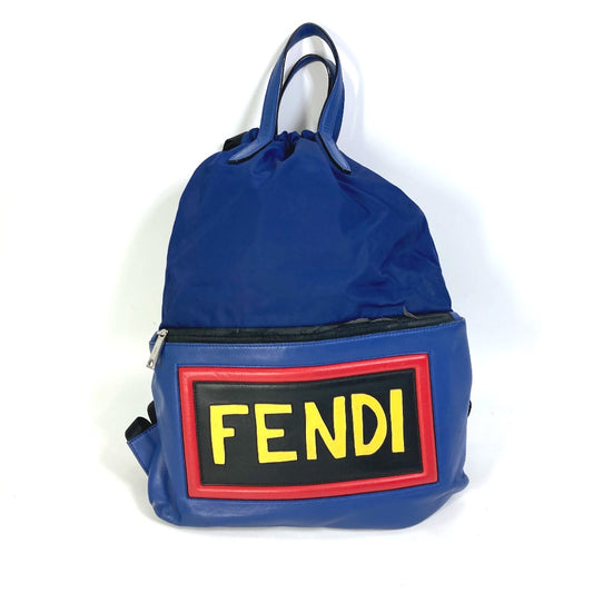 FENDI 7VZ034 ロゴ ナップサック リュックサック リュックサック ナイロン メンズ - brandshop-reference