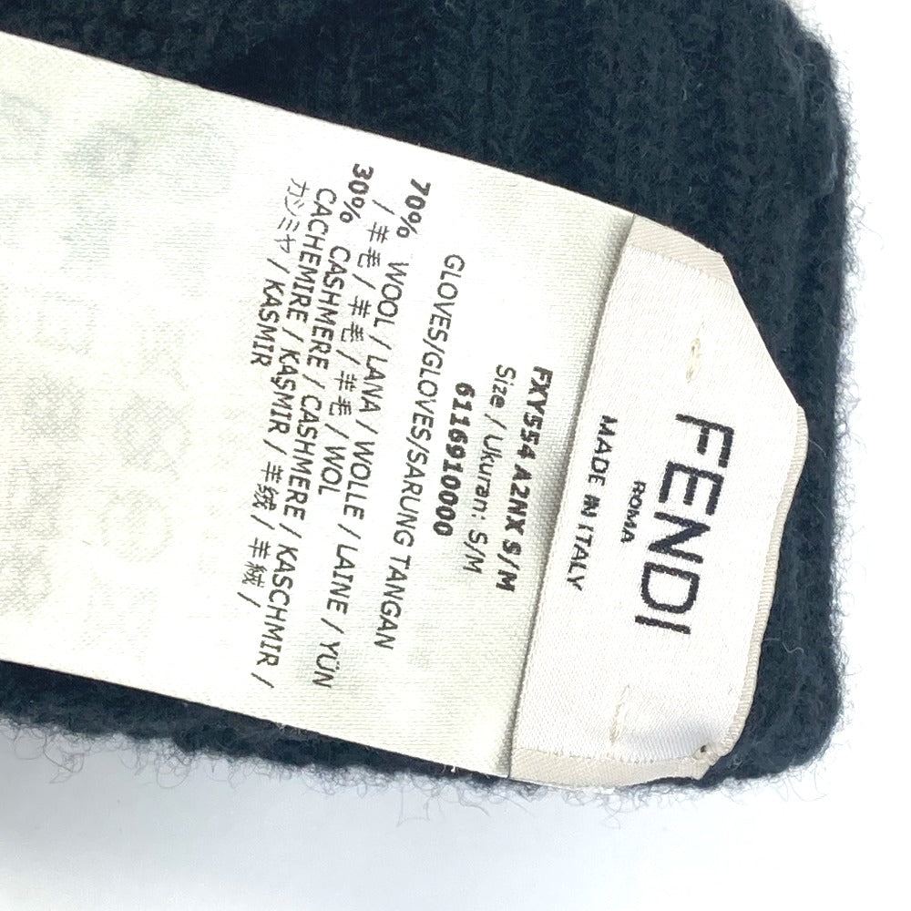 FENDI FXY554 グローブ ロゴ ワッペン ズッカ 手袋 ウール レディース - brandshop-reference