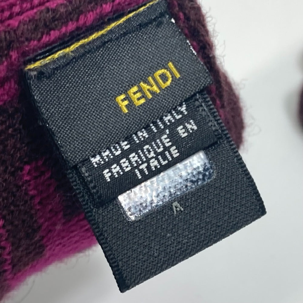 FENDI ロゴ ズッカ グローブ バイカラー 手袋 ウール レディース - brandshop-reference