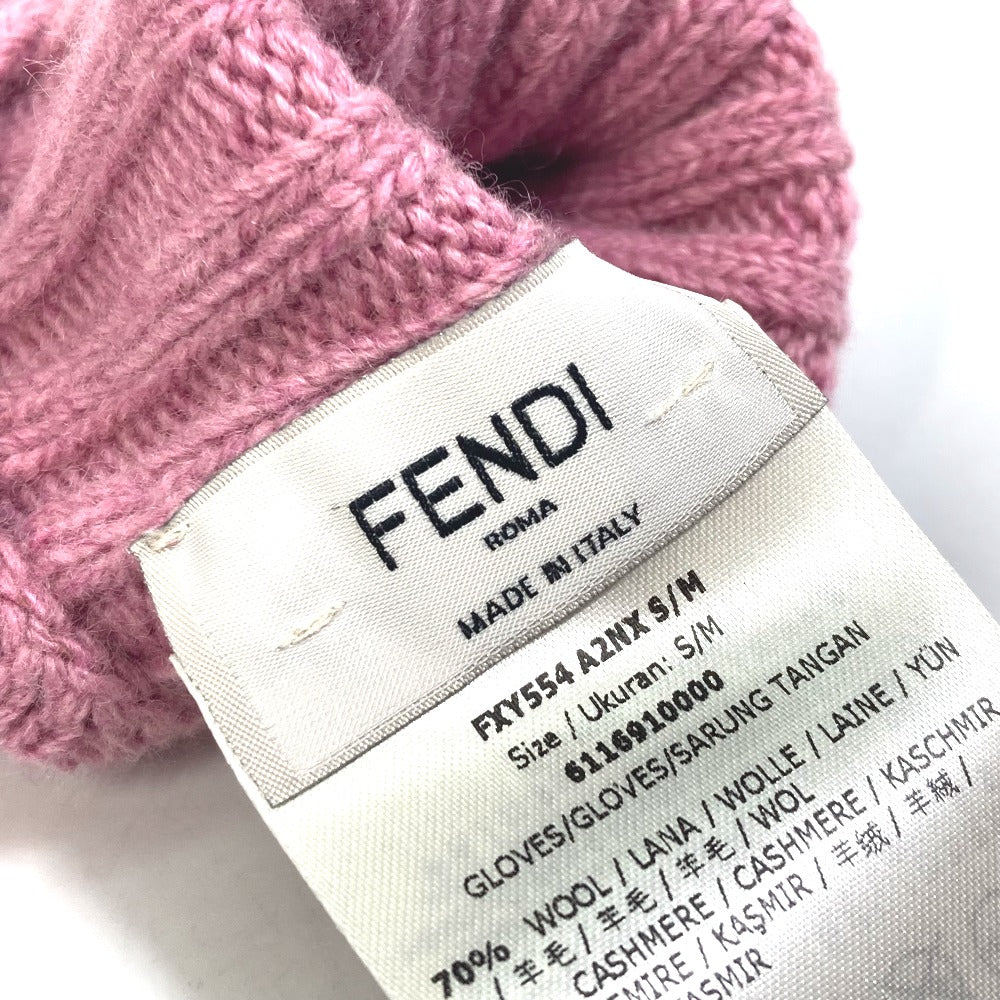 FENDI FXY554 ズッカ ワッペン グローブ ロゴ 手袋 ウール/カシミヤ レディース - brandshop-reference