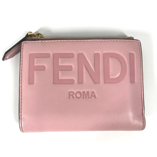 FENDI 8M0447 ロゴ コンパクトウォレット 2つ折り財布 レザー レディース - brandshop-reference