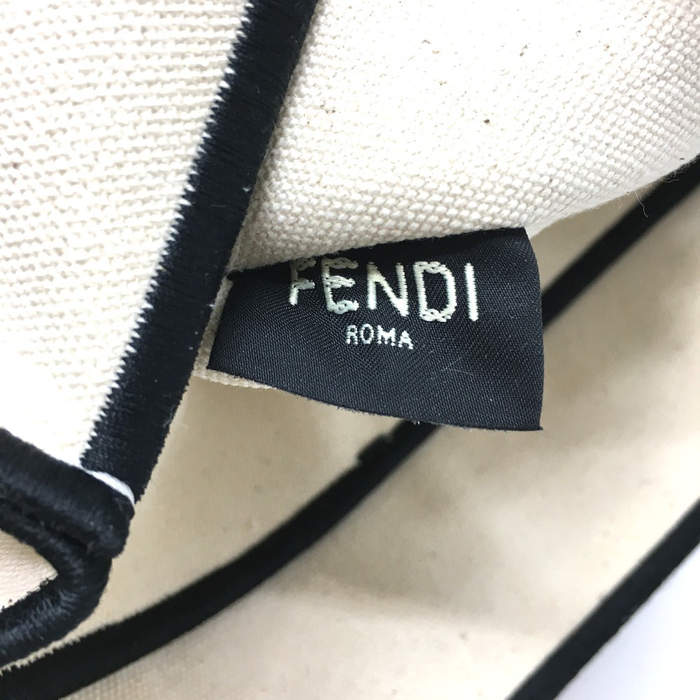 FENDI 8BH379 ロゴ ローマ ショッパー ラージ トートバッグ キャンバス レディース - brandshop-reference