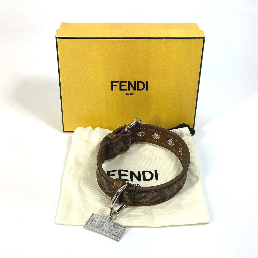 FENDI 8AC016 ペット  ズッカドッグカラー  犬 ベルト 首輪 レザー ユニセックス - brandshop-reference